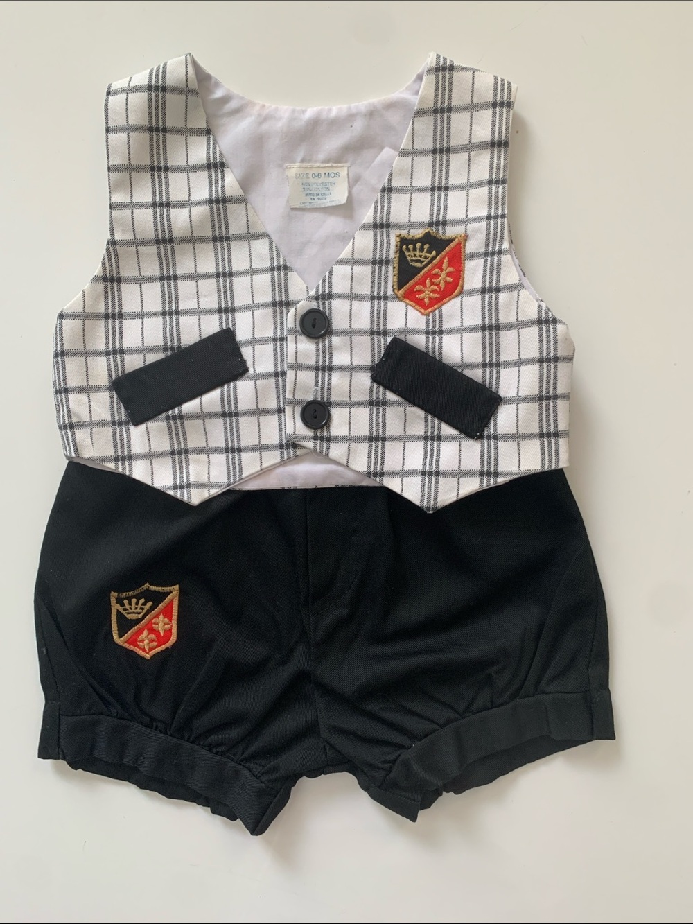 Plaid Vest & Black Shorts Set for Kids - Classic Two-Piece